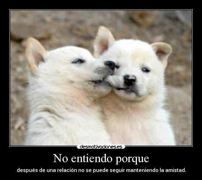 No entiendo porque - después de una relación no se puede seguir manteniendo la amistad.