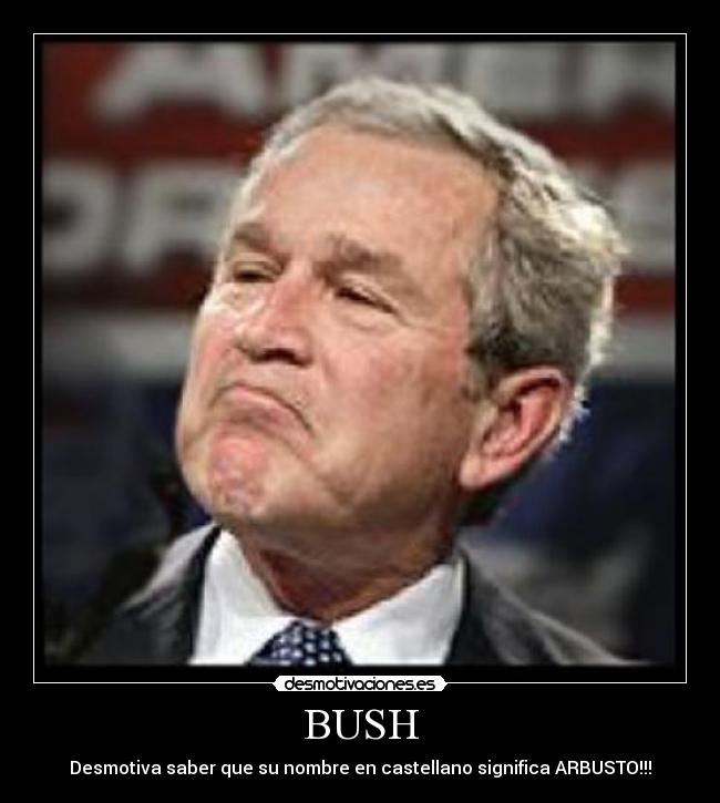 BUSH - Desmotiva saber que su nombre en castellano significa ARBUSTO!!!