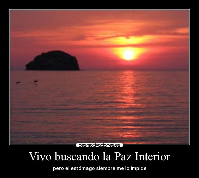 Vivo buscando la Paz Interior - pero el estómago siempre me lo impide