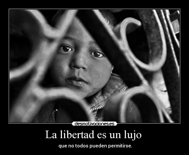 La libertad es un lujo  -  que no todos pueden permitirse.
