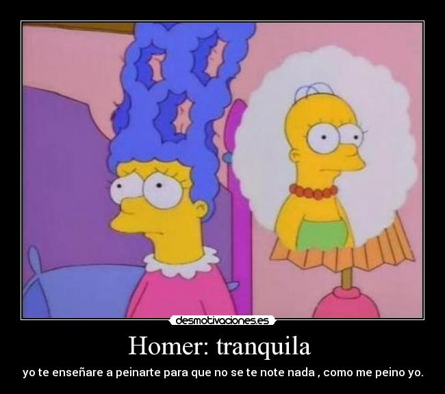 Homer: tranquila - yo te enseñare a peinarte para que no se te note nada , como me peino yo.