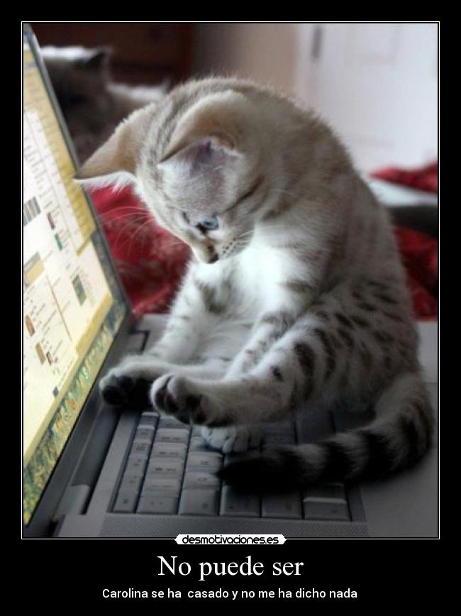 No puede ser - Carolina se ha  casado y no me ha dicho nada 