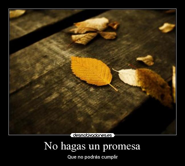 No hagas un promesa - 