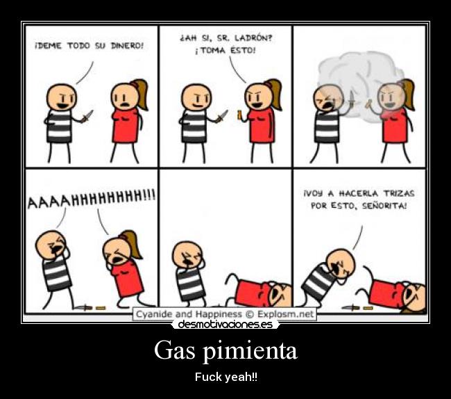 carteles gas pimienta tontos desmotivaciones