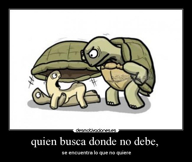 quien busca donde no debe, -