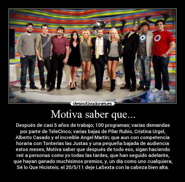 Motiva saber que... -