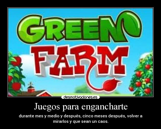 Juegos para engancharte - durante mes y medio y después, cinco meses después, volver a
mirarlos y que sean un caos.