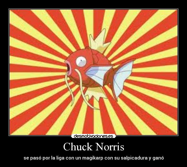 Chuck Norris - se pasó por la liga con un magikarp con su salpicadura y ganó