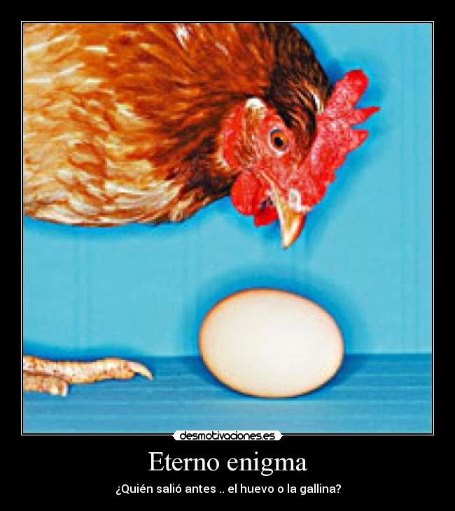 Eterno enigma - ¿Quién salió antes .. el huevo o la gallina?
