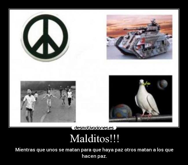 Malditos!!! - Mientras que unos se matan para que haya paz otros matan a los que hacen paz.