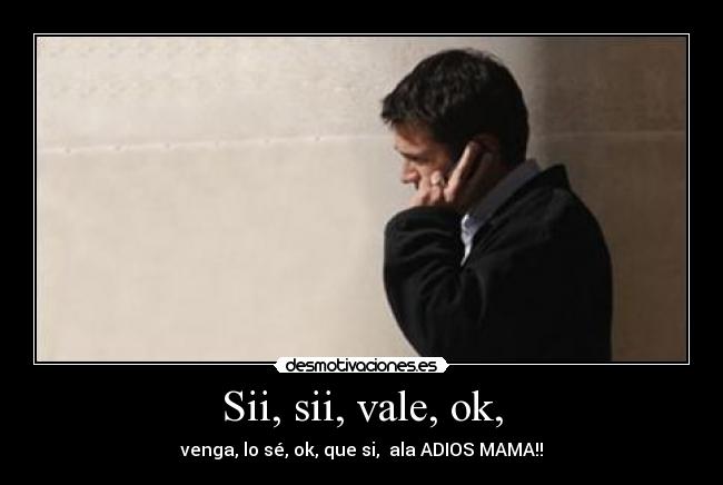 Sii, sii, vale, ok, - venga, lo sé, ok, que si, ala ADIOS MAMA!!