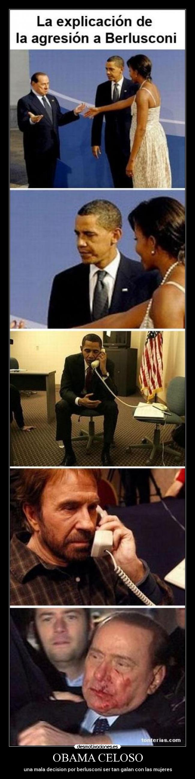 OBAMA CELOSO - una mala decision por berlusconi ser tan galan con las mujeres