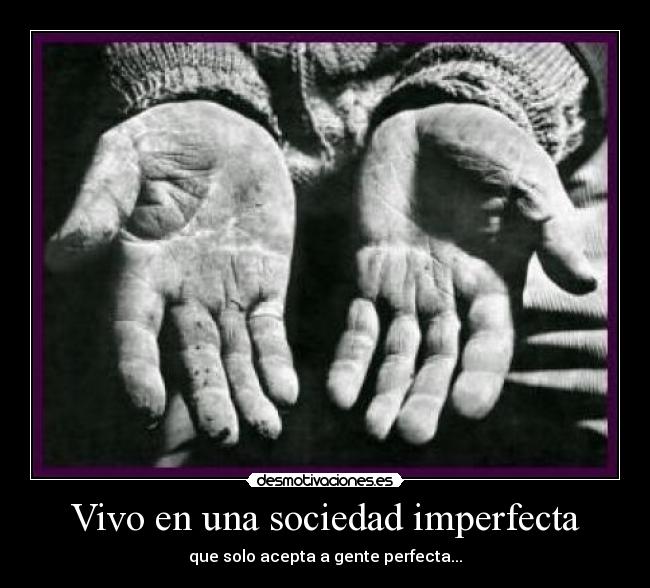 Vivo en una sociedad imperfecta - que solo acepta a gente perfecta...