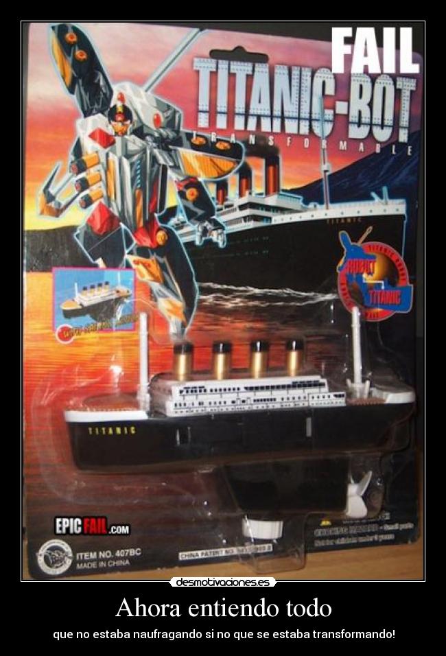 Ahora entiendo todo - que no estaba naufragando si no que se estaba transformando!