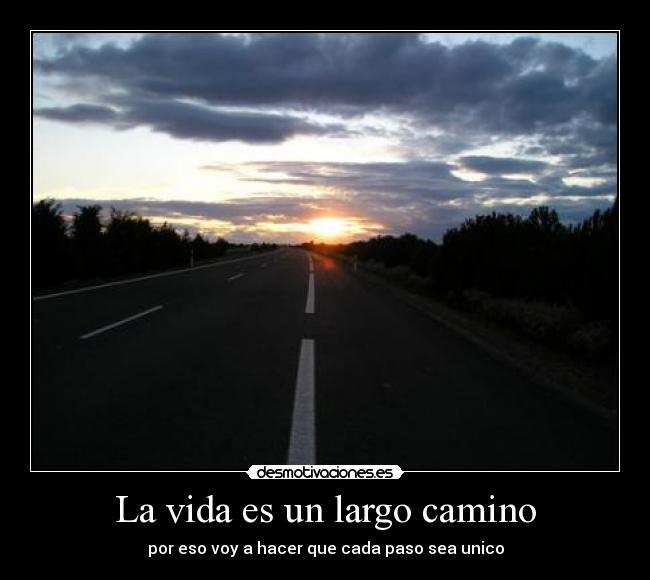 La vida es un largo camino - por eso voy a hacer que cada paso sea unico