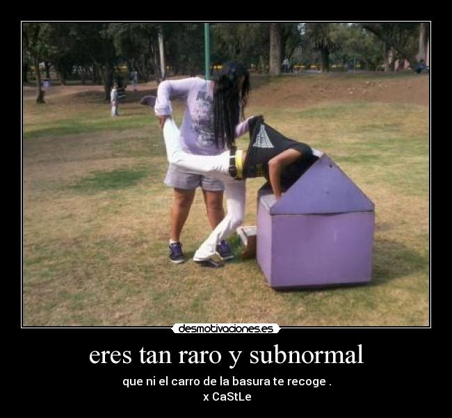 eres tan raro y subnormal -
