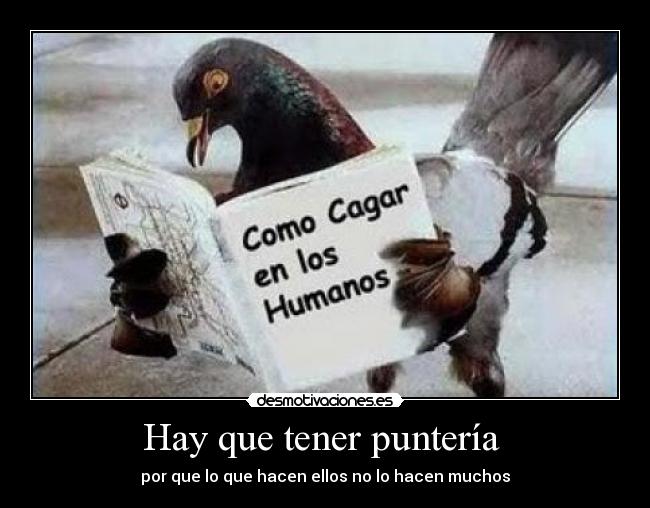 Hay que tener puntería - por que lo que hacen ellos no lo hacen muchos