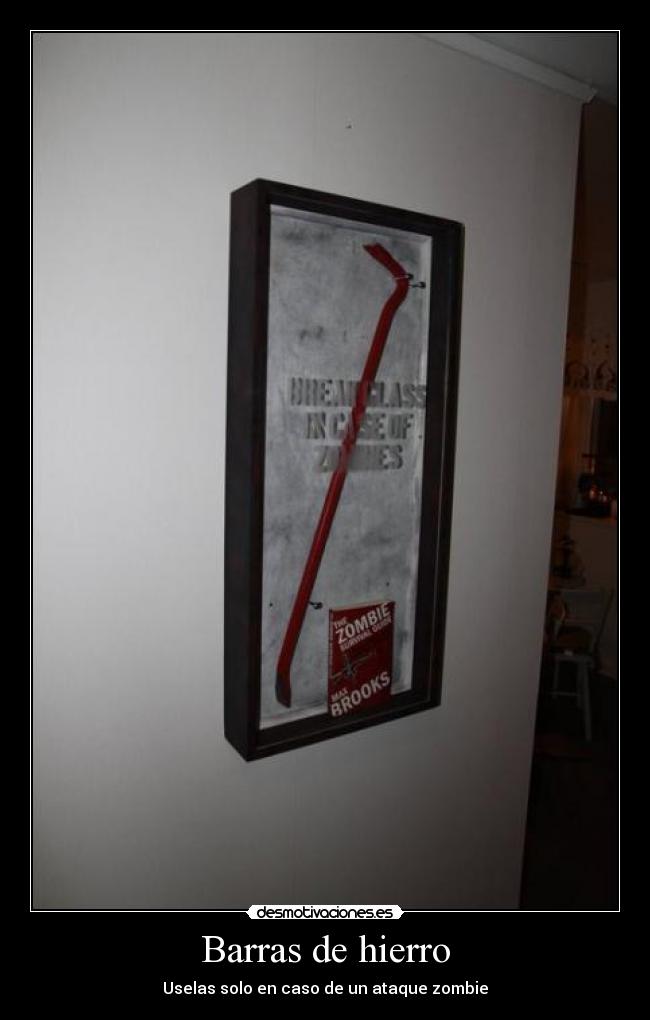 Barras de hierro - Uselas solo en caso de un ataque zombie
