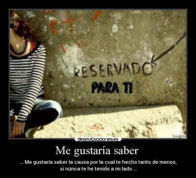 Me gustaría saber -