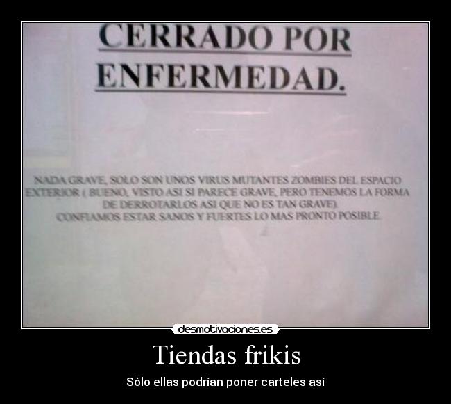 Tiendas frikis - Sólo ellas podrían poner carteles así