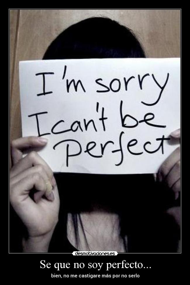 Se que no soy perfecto... - bien, no me castigare más por no serlo
