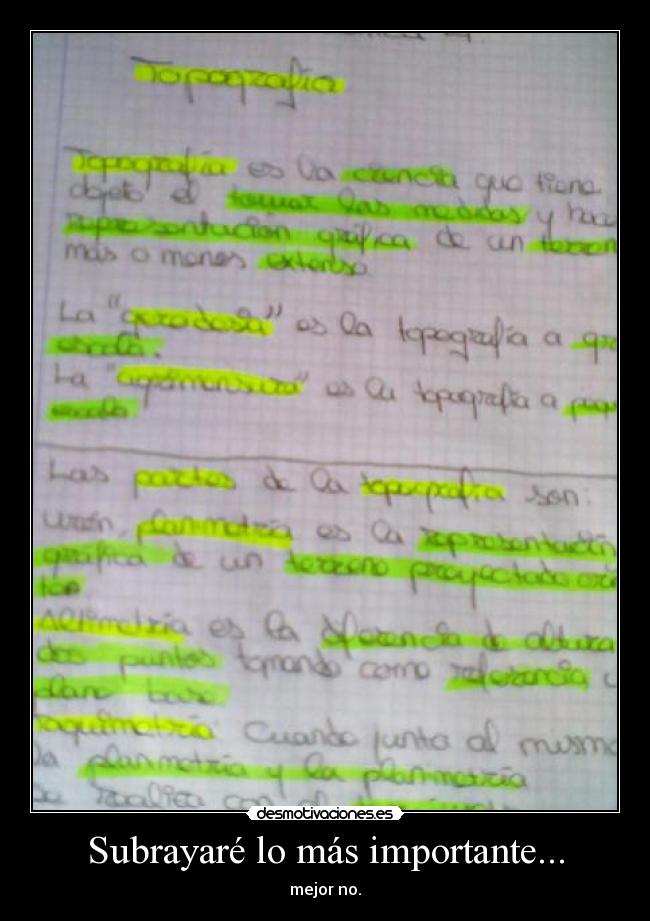 Subrayaré lo más importante... - 