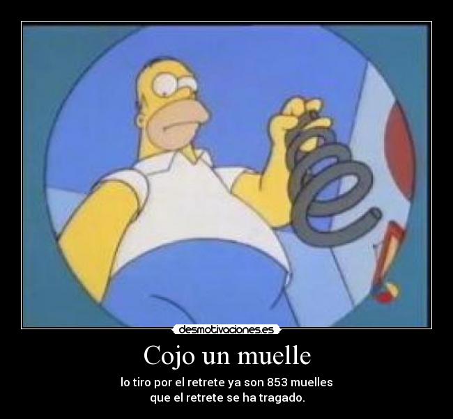 Cojo un muelle - lo tiro por el retrete ya son 853 muelles
que el retrete se ha tragado.