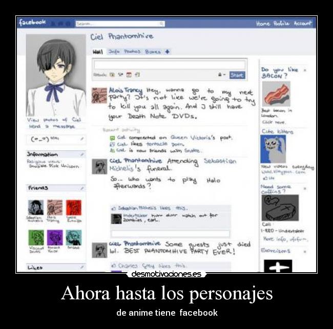 Ahora hasta los personajes - de anime tiene facebook