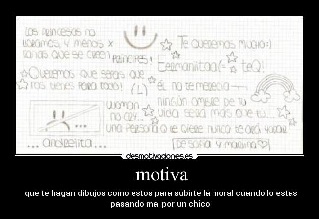 motiva - que te hagan dibujos como estos para subirte la moral cuando lo estas
pasando mal por un chico