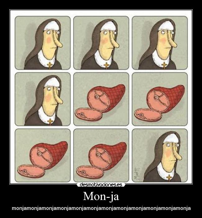 carteles jamon monjas desmotivaciones