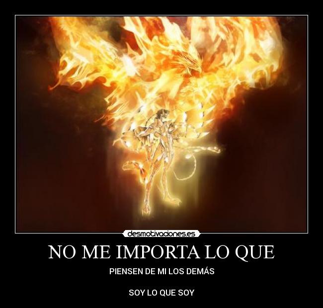 NO ME IMPORTA LO QUE - PIENSEN DE MI LOS DEMÁS
SOY LO QUE SOY
