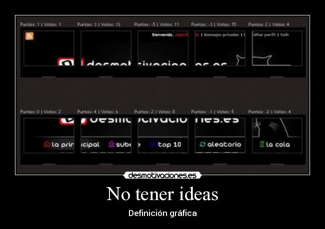 No tener ideas - Definición gráfica