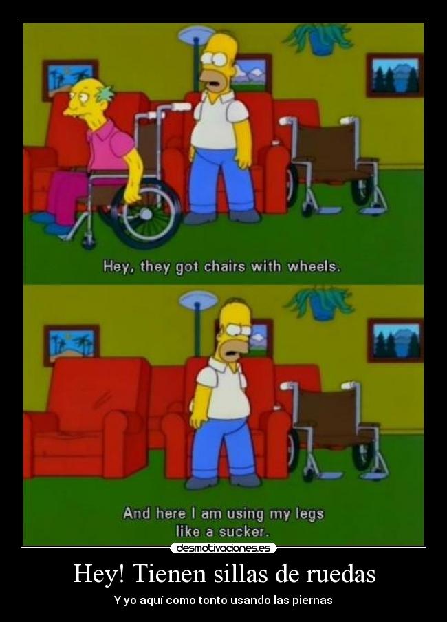 carteles simpsons silla ruedas piernas desmotivaciones