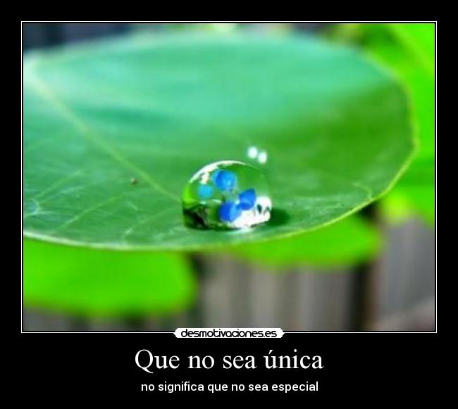 Que no sea única - 