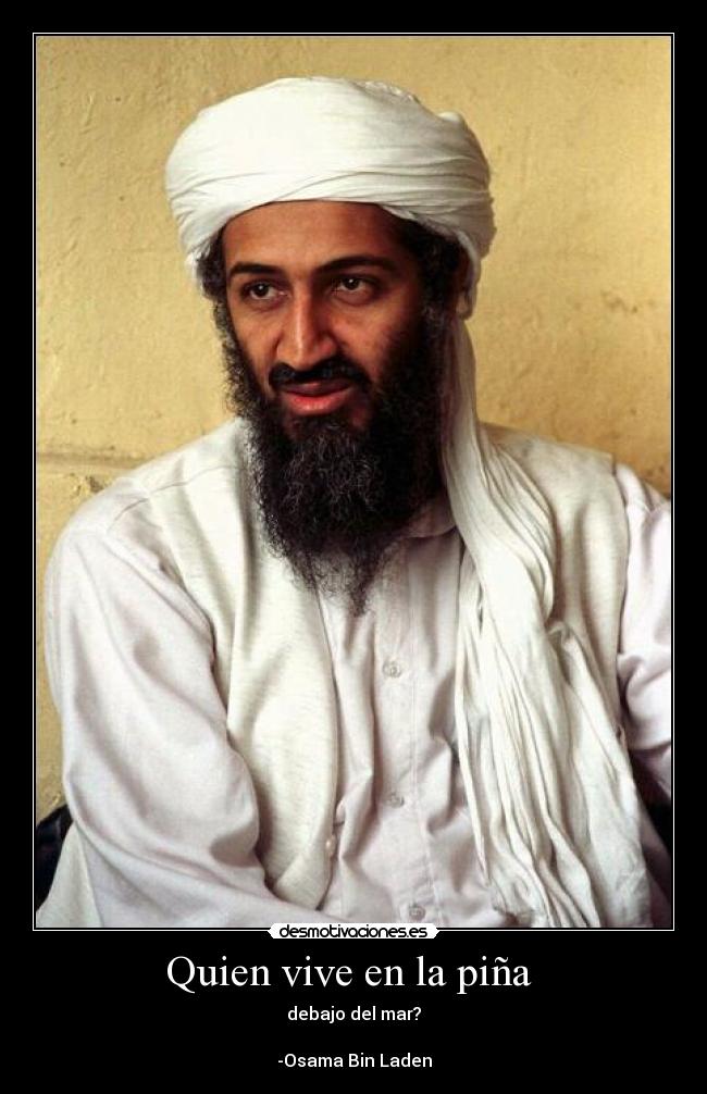Quien vive en la piña - debajo del mar?
-Osama Bin Laden