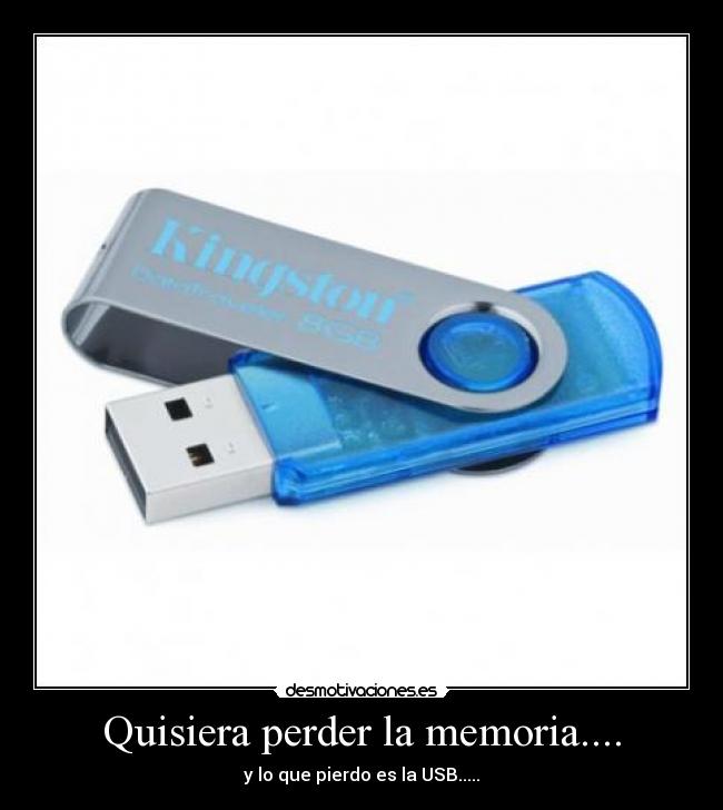 Quisiera perder la memoria.... - y lo que pierdo es la USB.....