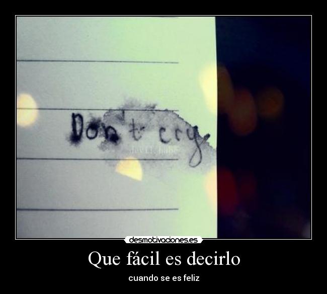 Que fácil es decirlo - 