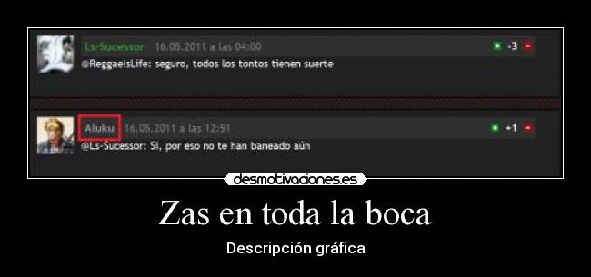 Zas en toda la boca - Descripción gráfica