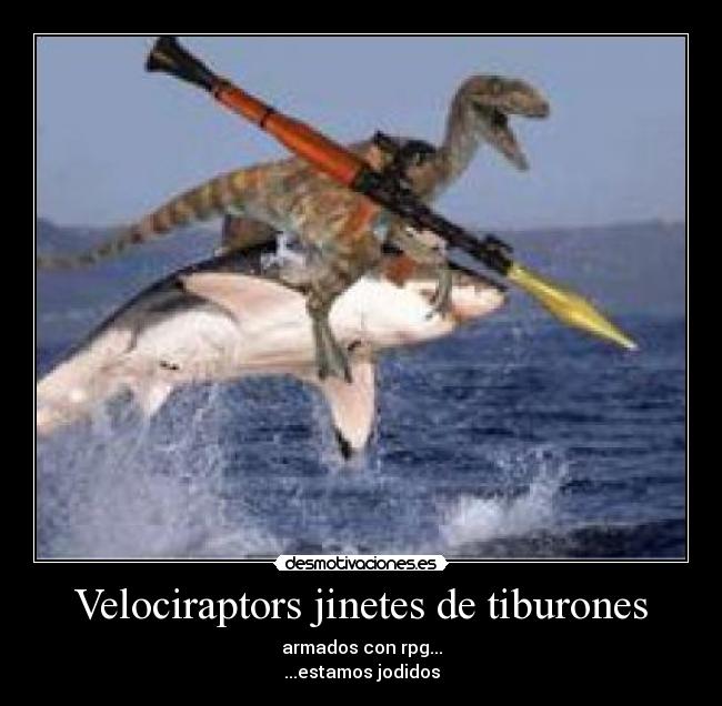 Velociraptors jinetes de tiburones -