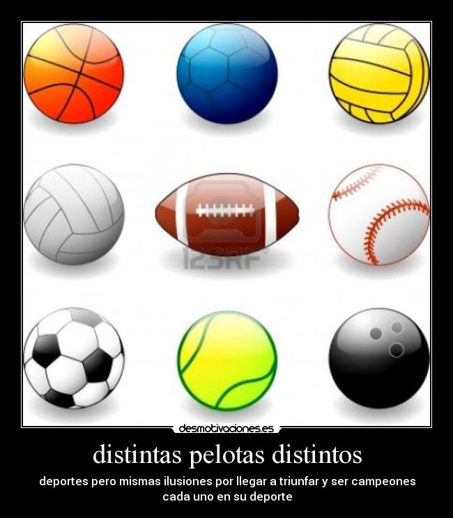 distintas pelotas distintos -