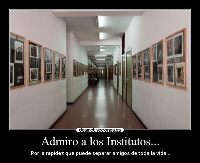 Admiro a los Institutos... - Por la rapidez que puede separar amigos de toda la vida...