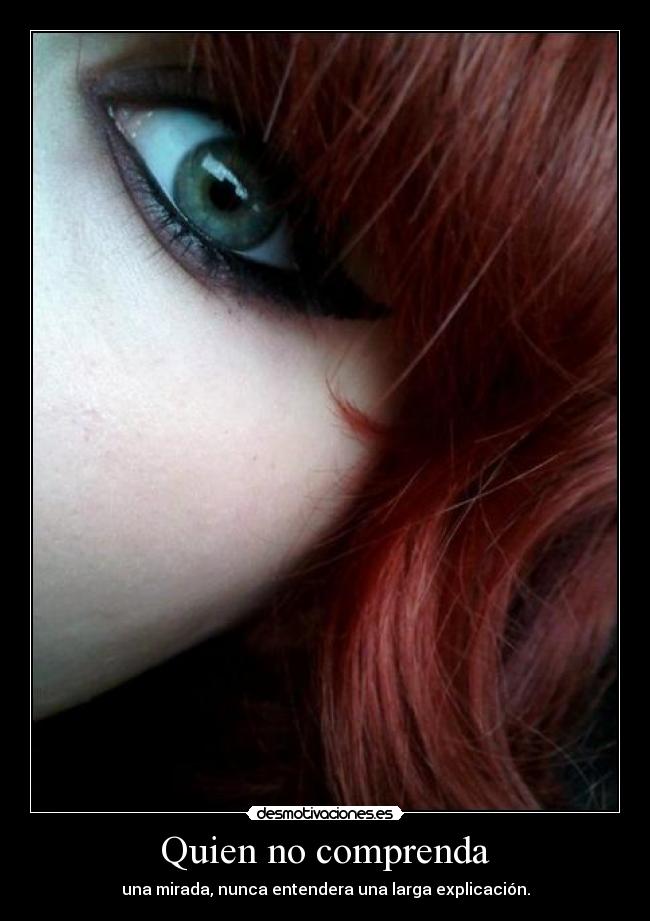 Quien no comprenda - una mirada, nunca entendera una larga explicación.