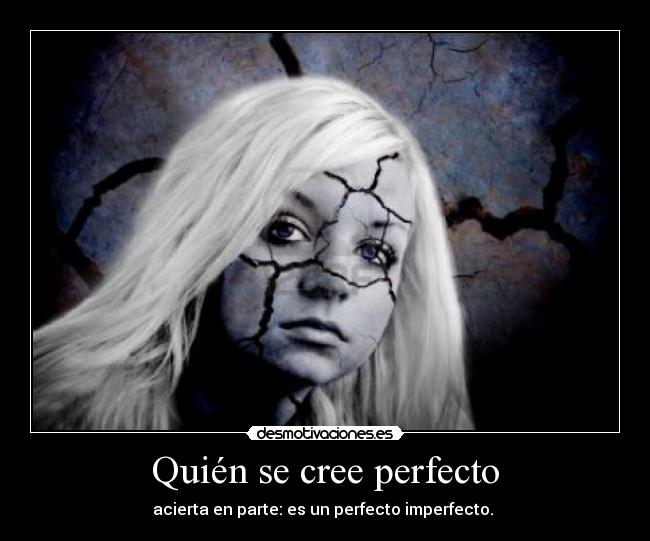 Quién se cree perfecto - acierta en parte: es un perfecto imperfecto. 