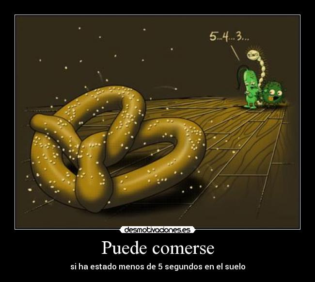 Puede comerse - si ha estado menos de 5 segundos en el suelo