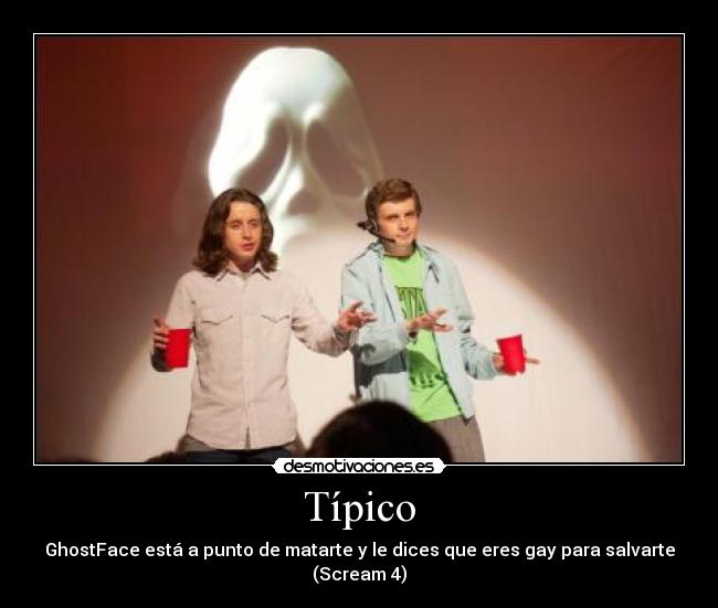 carteles tipico scream ghostface robbie gay desmotivaciones