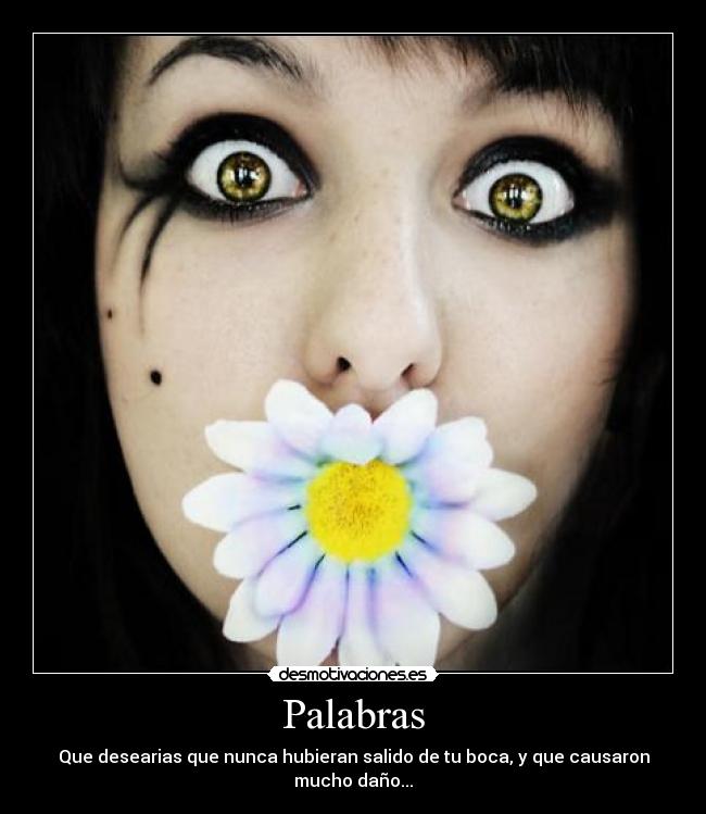 Palabras - Que desearias que nunca hubieran salido de tu boca, y que causaron mucho daño...