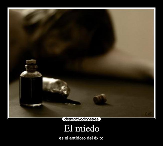 El miedo - es el antídoto del éxito.