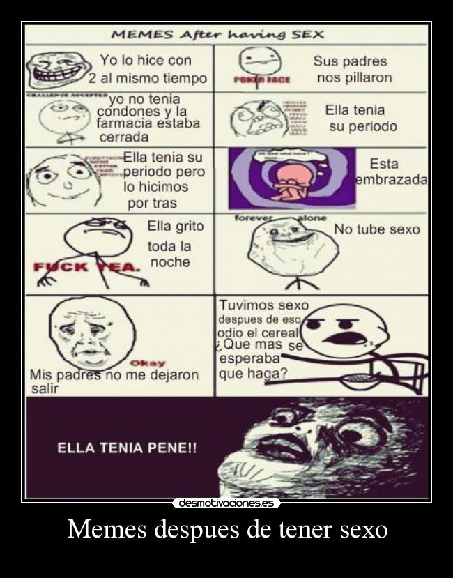 Memes despues de tener sexo -