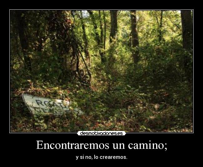  Encontraremos un camino;  -  y si no, lo crearemos. 