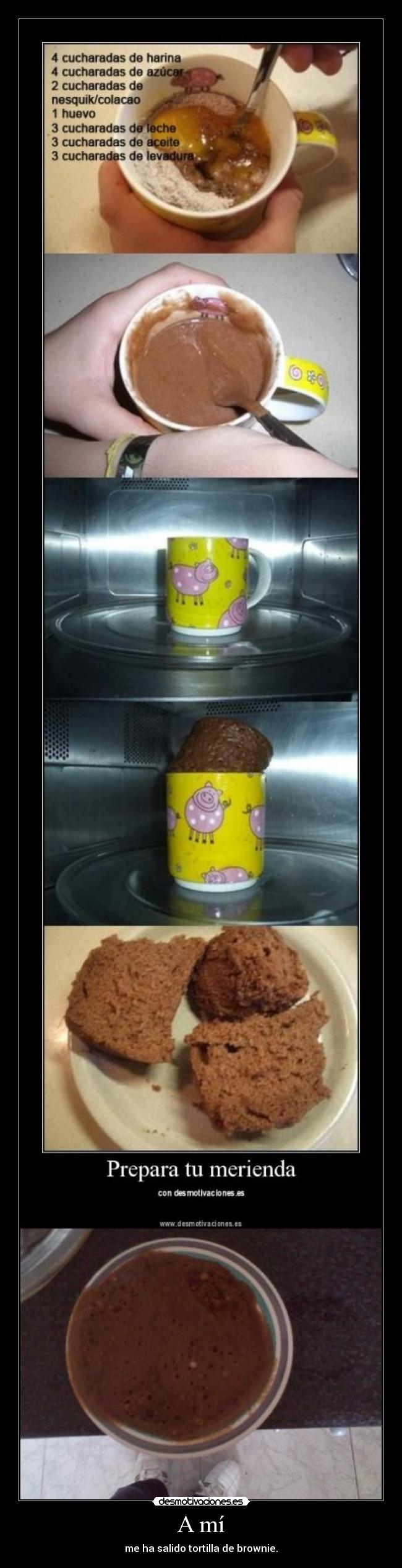 carteles brownie receta merienda desmotivaciones